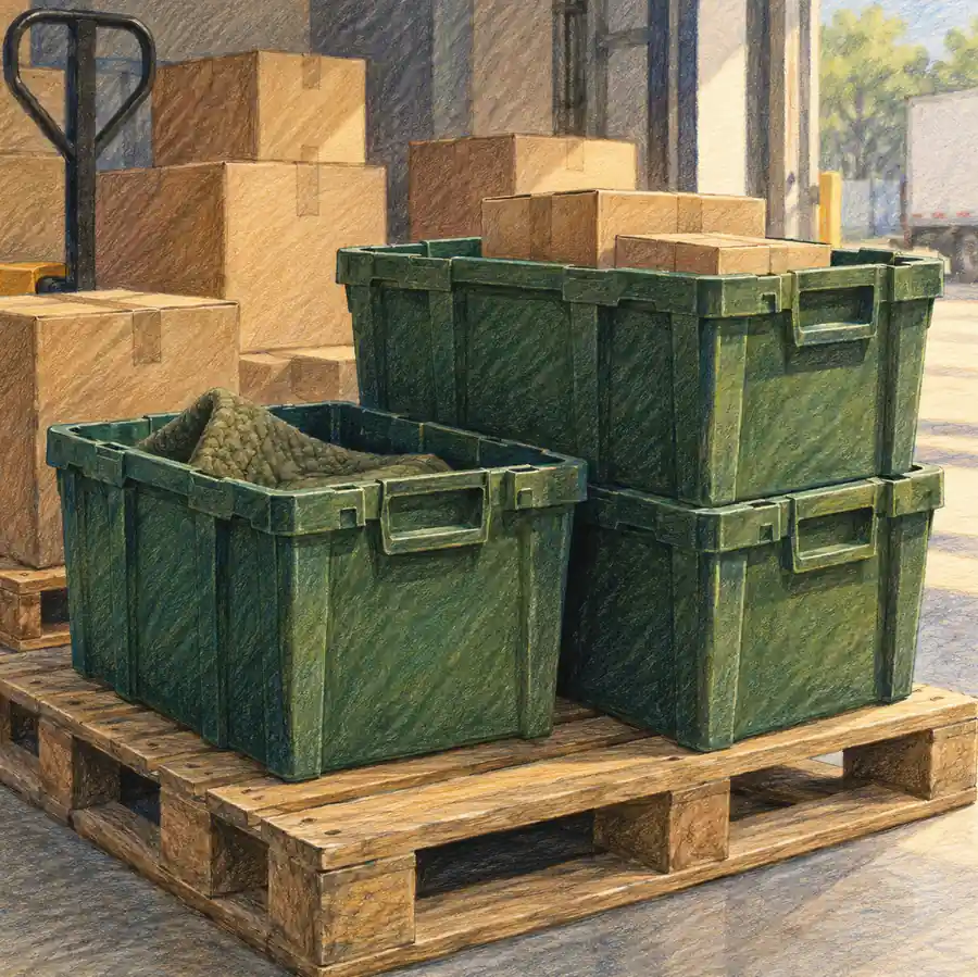 Illustration of logistics businesses equipment and workspace